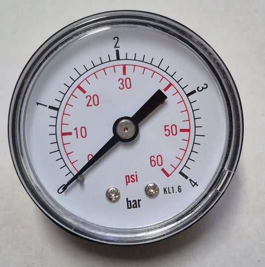 Reliant Filter Back Mount (Cake Style) Pressure Gauge