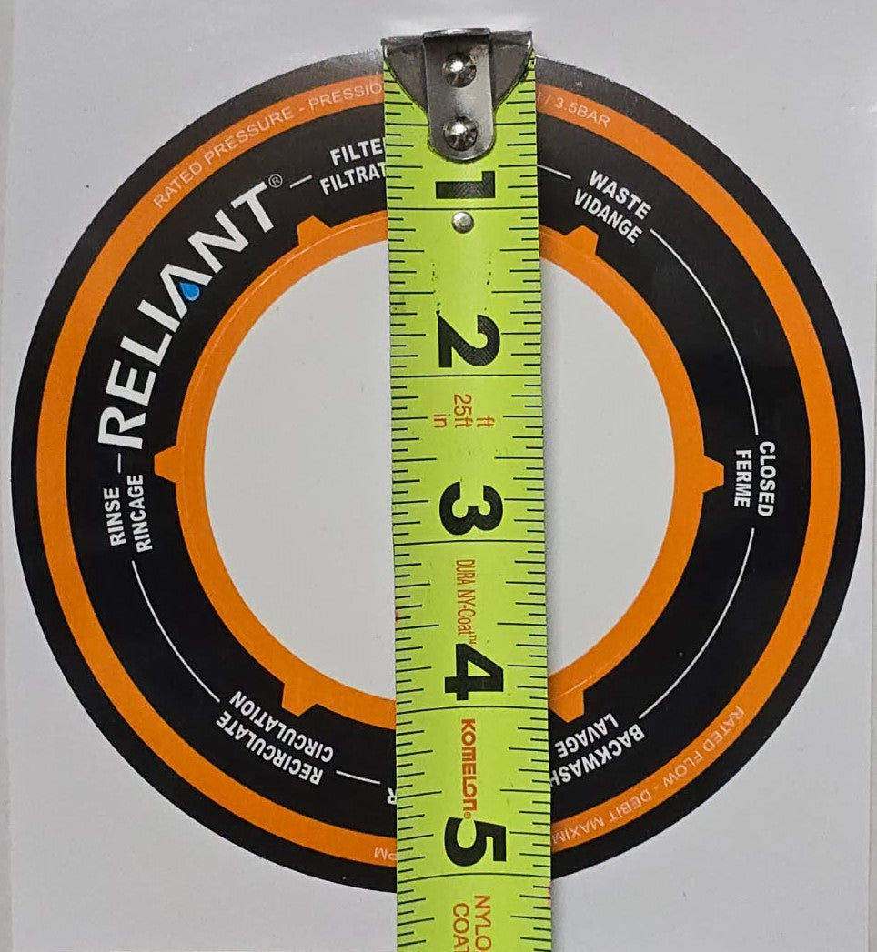 Reliant Sand Filter Top-Mount Multiport Valve Label for S116T / S119T / S124T