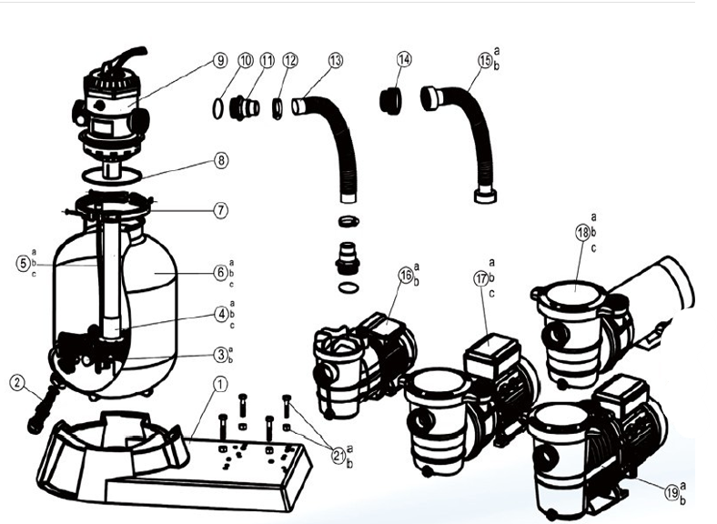 Reliant Sand Filter Tank/Flange Clamp for F116T1103 / F116T1207 / F116T7103 / F119T1210 / F119T2007 / F119T6007 / F124T1215 / F124T2010 / F124T6010 Series