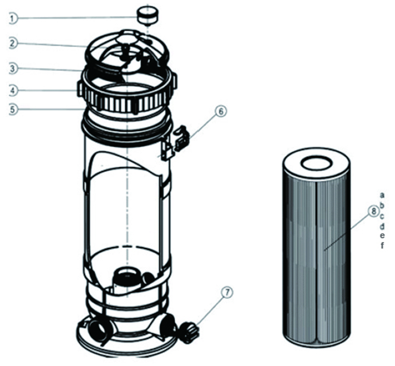 Reliant Filter Bottom Mount (Lollipop Style) Pressure Gauge