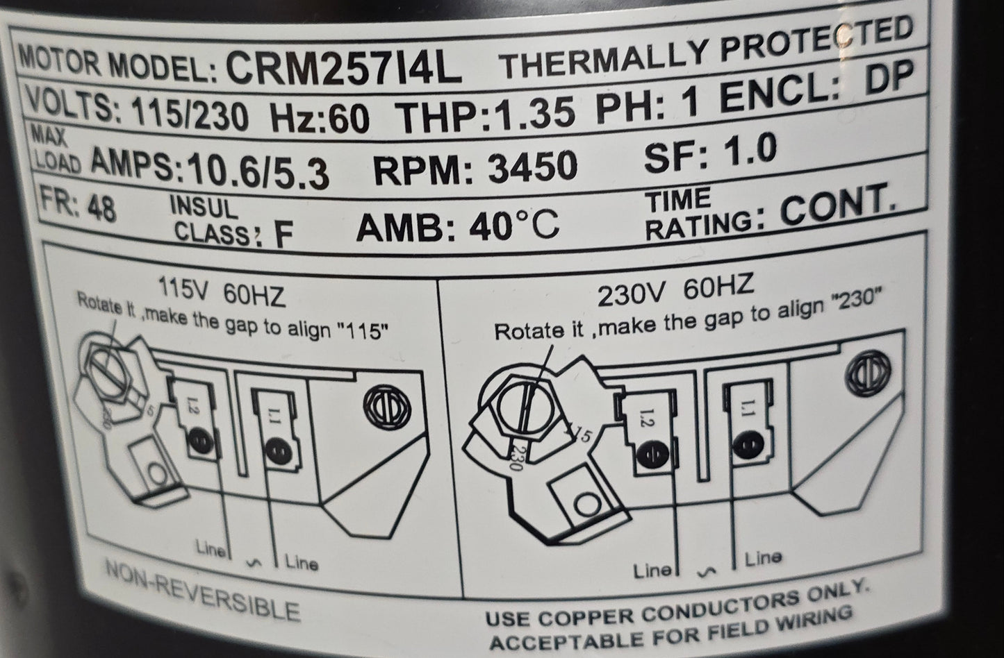 Reliant 1.5hp Single Speed Pump Motor for P2115 / BC2748 Series