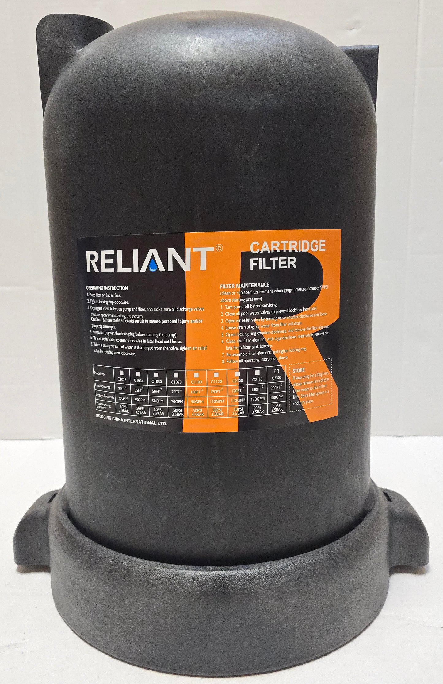 Reliant Cartridge Filter Tank Top with Lock Ring for C2120 / C2150 / C2200 / BC3103000 / BC31033001 / BC3103002 Series