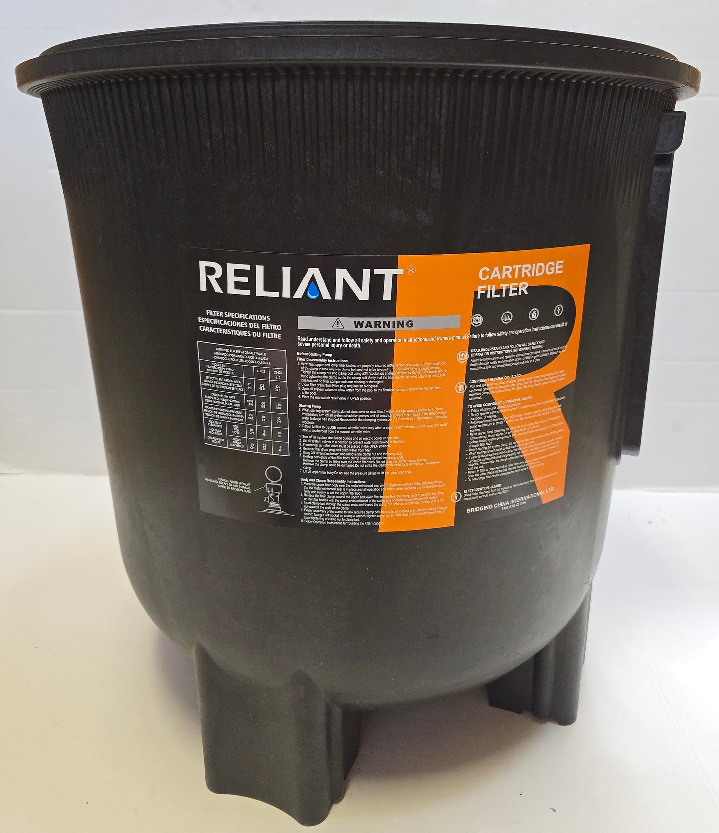 Reliant Cluster Cartridge Filter Tank Bottom for C3425 / C3525 Series