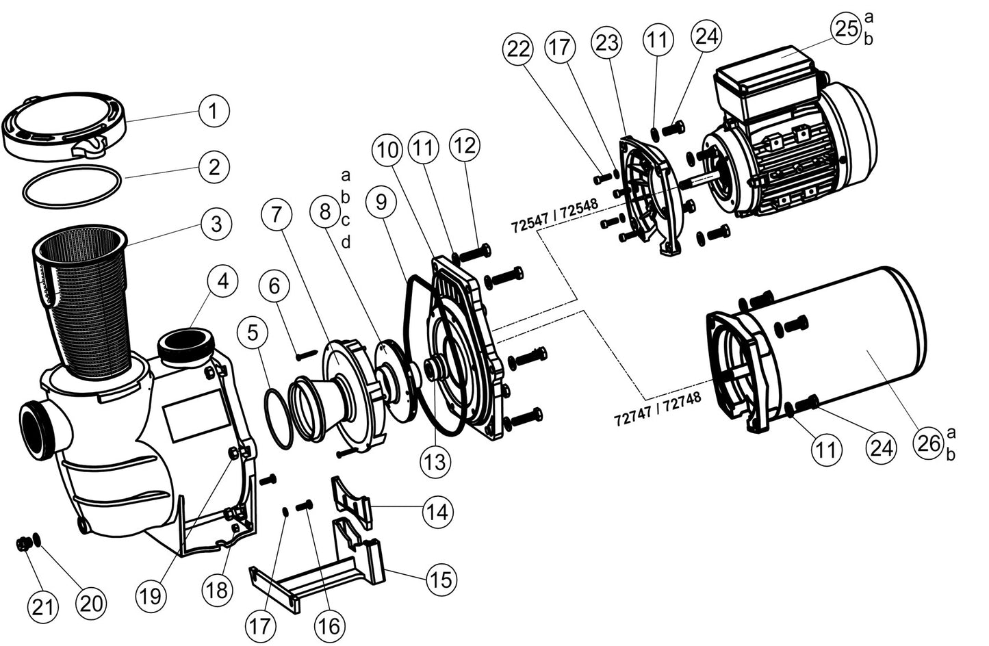 Reliant 1hp Single Speed Pump Motor for P2110 / BC2747