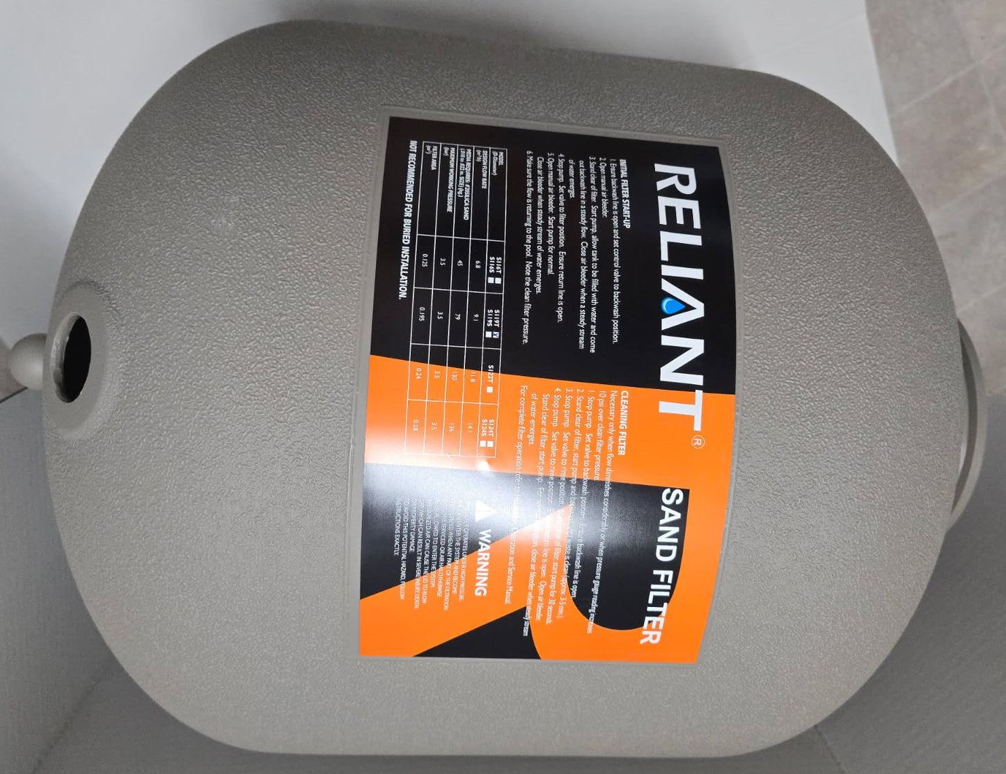 Reliant Sand Filter 22" Tank Body for F119T
